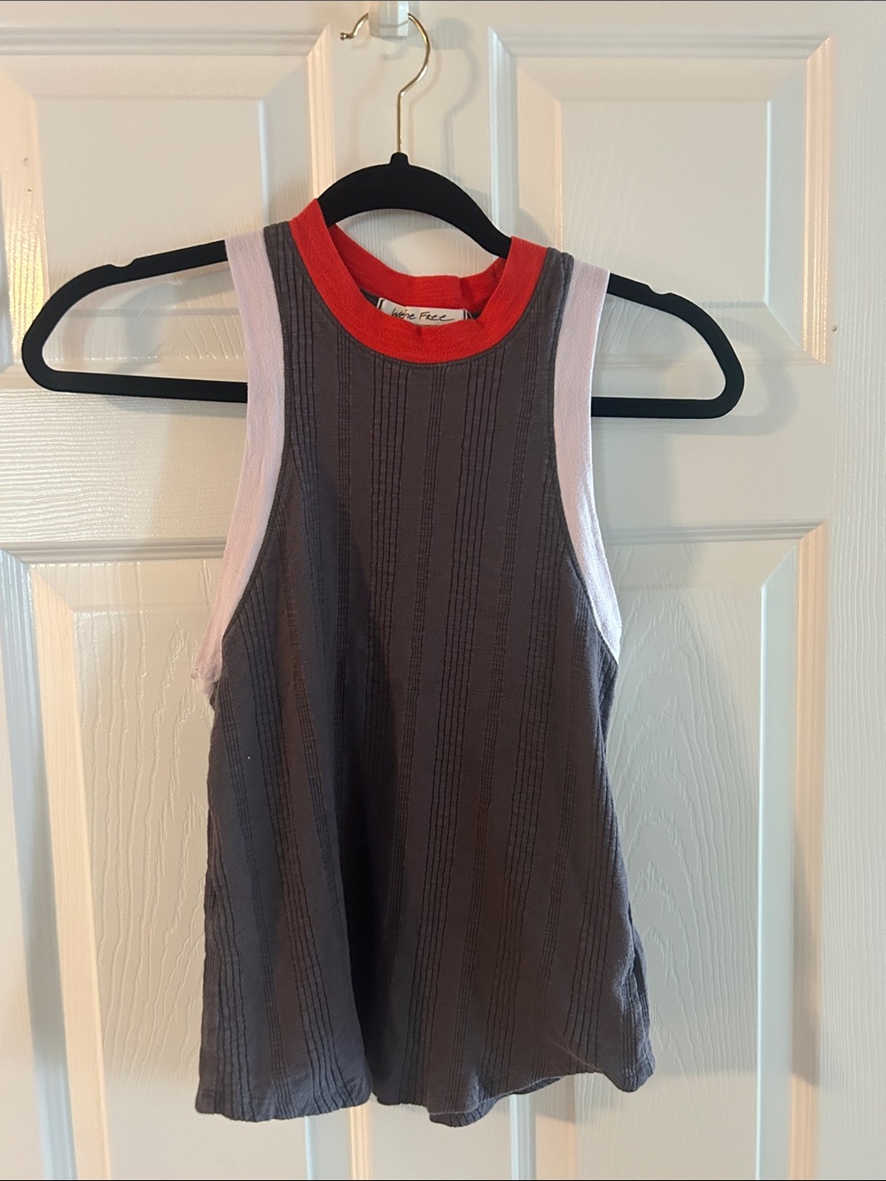 We The Free Charcoal Tank with Red Trim